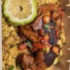 Japanese egg fried rice with chicken or prawns