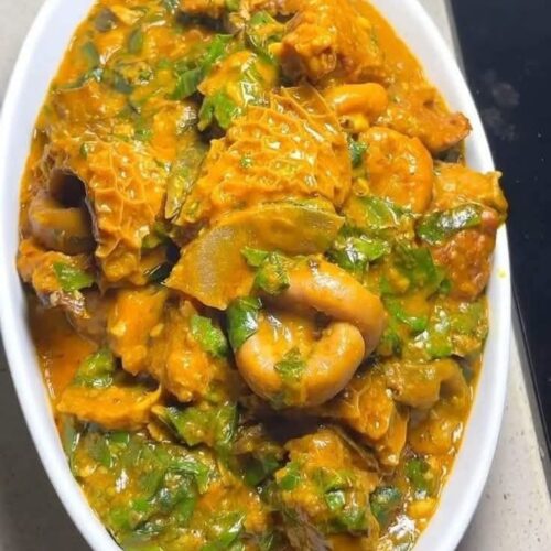 Oha Soup with Dry fish, Chicken or Beef