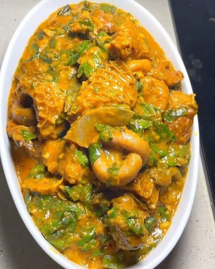 Oha Soup with Dry fish, Chicken or Beef
