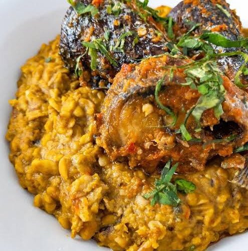 Porridge Ukwa with Dry Fish