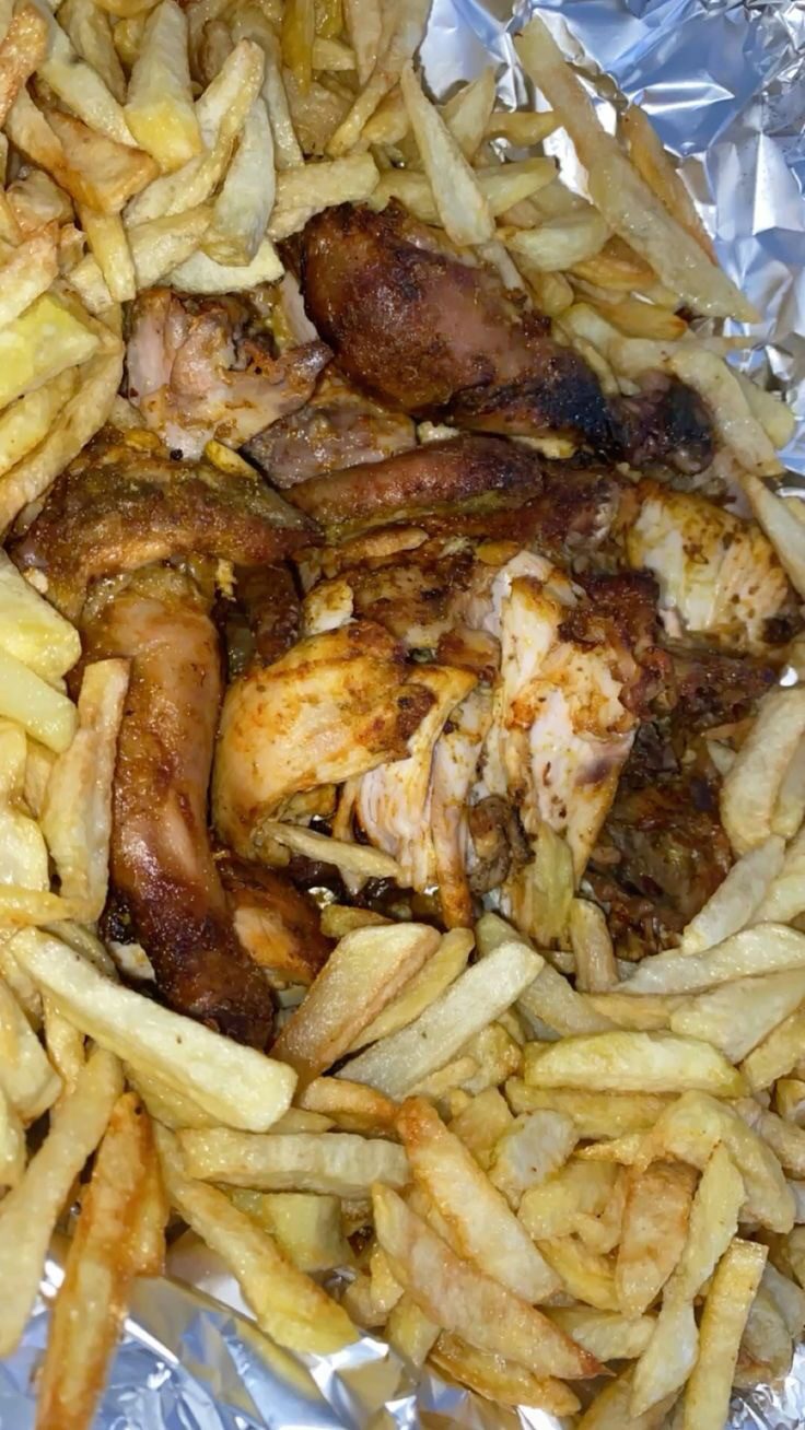 Full chicken suya with Fries