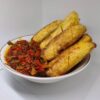 Plantain and smoked fish sauce