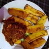 Plantain and smoked fish sauce