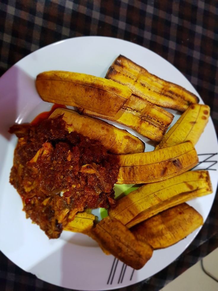 Plantain and smoked fish sauce