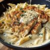 Alfredo penny pasta with lemon butter chicken