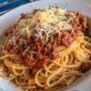 Spaghetti bolognese with minced Beef