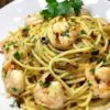 Spaghetti Aglio e olio with shrimp