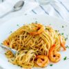 Spaghetti Aglio e olio with shrimp