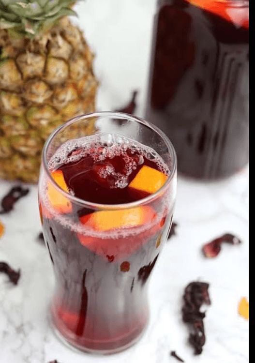 Zobo with ginger and pineapple