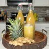 Fresh pineapple juice with ginger