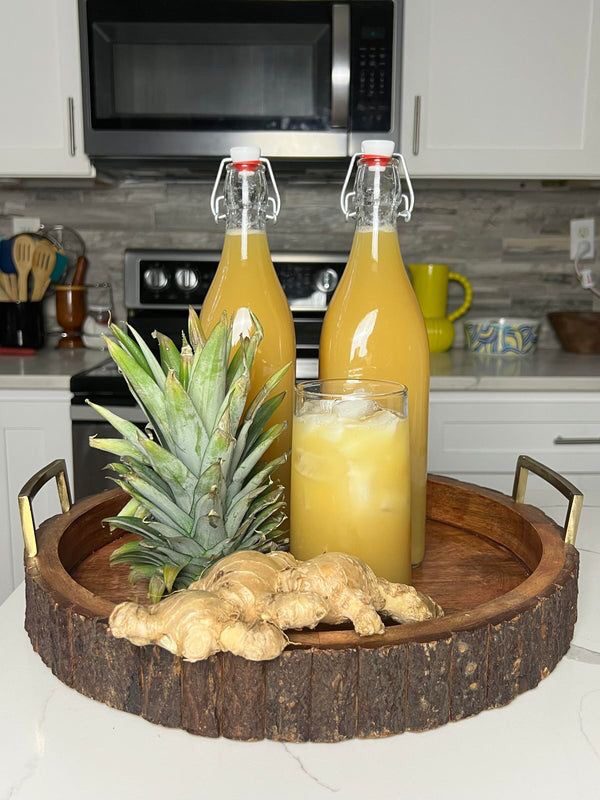 Fresh pineapple juice with ginger