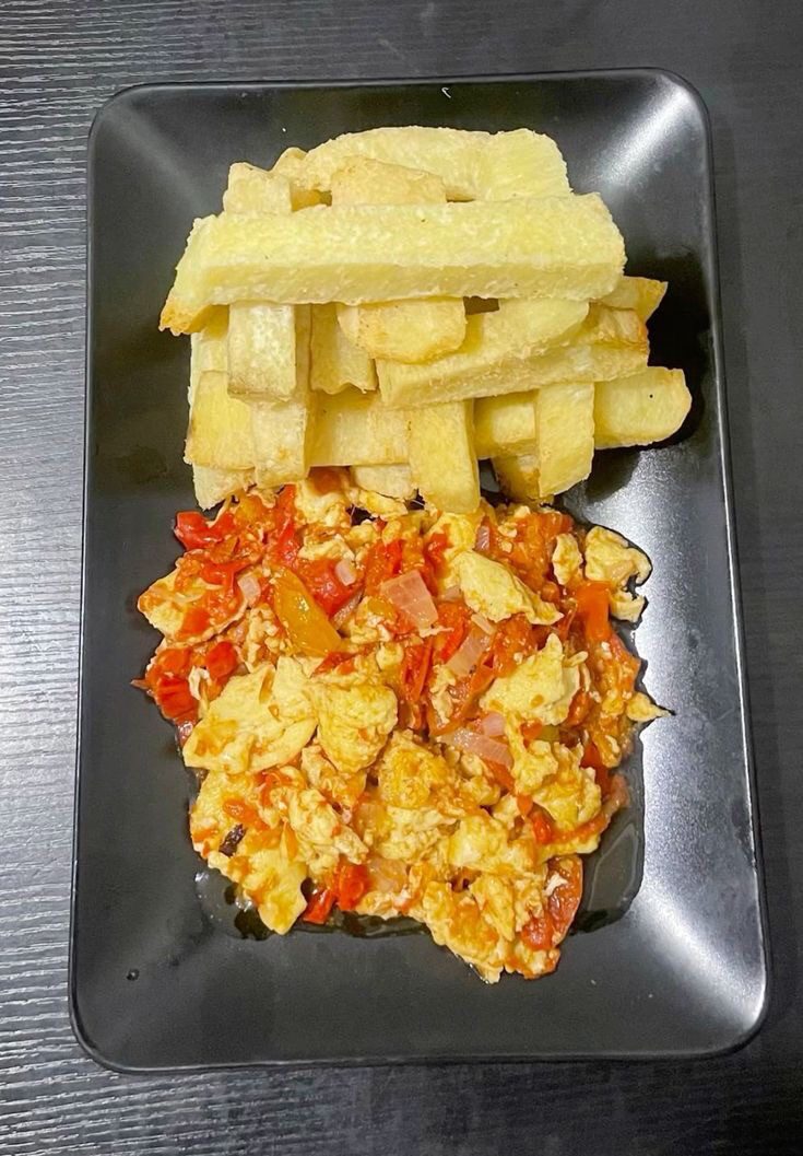 Yam and egg sauce